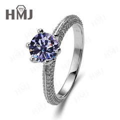 Moissanite Wedding Ring Round Brilliant Cut 925 Silver Engagement Ring Sparkling Bridal Jewelry for Women Christmas and Easter