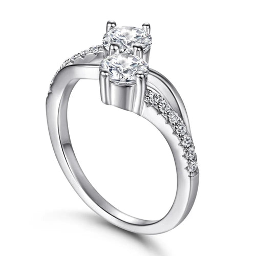 925 Silver Ring for Women D Color Shining Moissanite Gemstone Engagement Ring Round cut