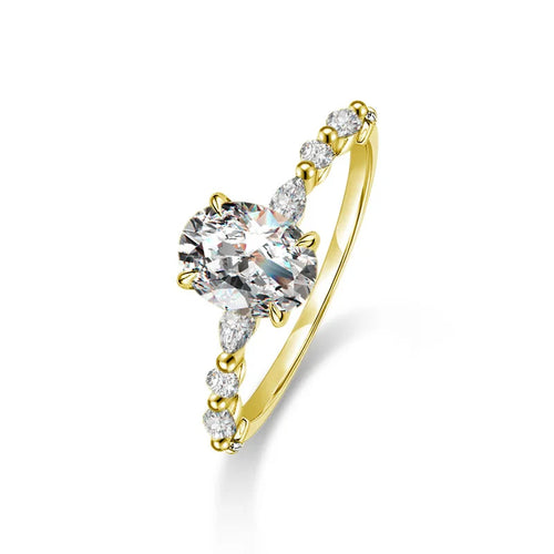 TY 3ct Oval Cut Moissanite Engagement Rings for Women