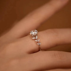 Sterling Silver Engagement Wedding Lab Diamond round Band Gifts Fine Jewelry