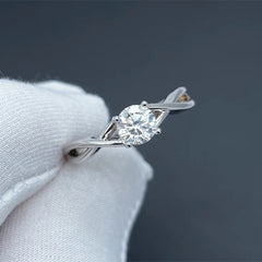 Silver 925 Jewelry Aquamarine  Round cut Rings For Women Engagement Rings