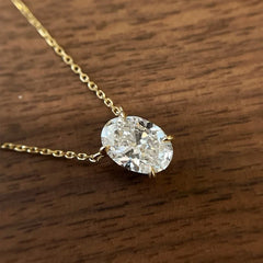 1/2/3Carat Oval Cut Moissanite Pendant Necklace