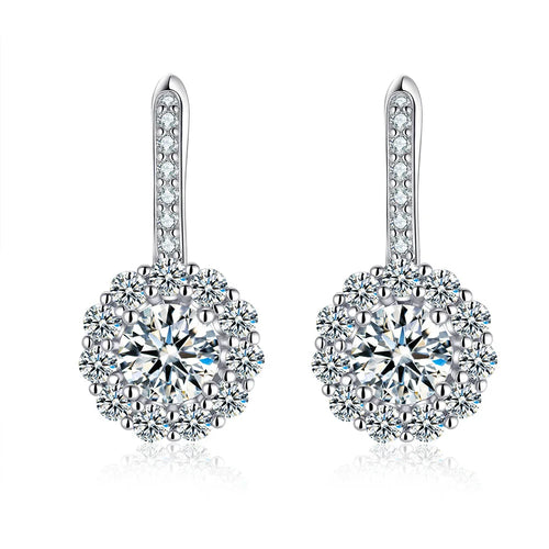 1 Carat D Color Moissanite Earrings for Women