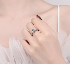 2CT Moissanite 925 Sterling Silver Ring Luxury for Women Engagement