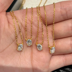1/2/3Carat Oval Cut Moissanite Pendant Necklace