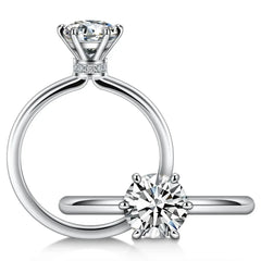1CT Moissanite Solitaire Ring 925 Sterling Silver Lab Diamond Engagement Rings