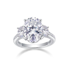 5 Carat Moissanite Ring – Oval Design, Sparkling Moissanite, Ideal for Engagements