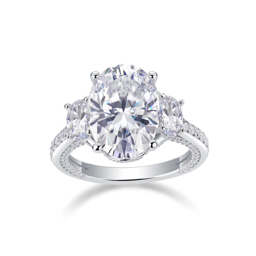 5 Carat Moissanite Ring – Oval Design, Sparkling Moissanite, Ideal for Engagements