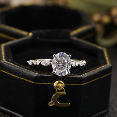 2ct Oval Cut Moissanite Engagement Rings for Women