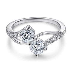 925 Silver Ring for Women D Color Shining Moissanite Gemstone Engagement Ring Round cut