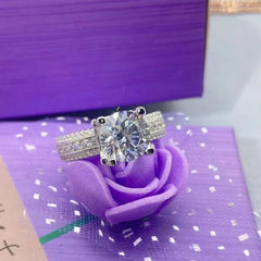 2 Carat 8mm Moissanite Wedding Ring For Women Men Round