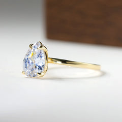 925 Sterling Silver 1ct-3ct Moissanite Engagement Ring for Woman pear cut