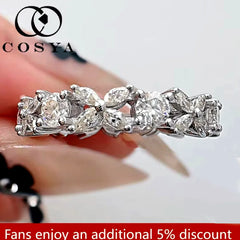 2.5CT Moissanite Diamond Ring for Women  Wedding Engagement Band Fine Jewelry