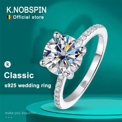 3ct Round Moissanite Ring 18K White Gold Plated
