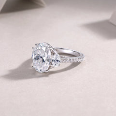 5 Carat Moissanite Ring – Oval Design, Sparkling Moissanite, Ideal for Engagements