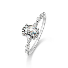 TY 3ct Oval Cut Moissanite Engagement Rings for Women