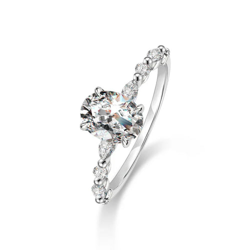 TY 3ct Oval Cut Moissanite Engagement Rings for Women