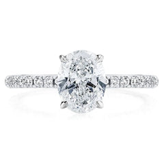 1ct Real Oval Moissanite Diamond Ring for Women