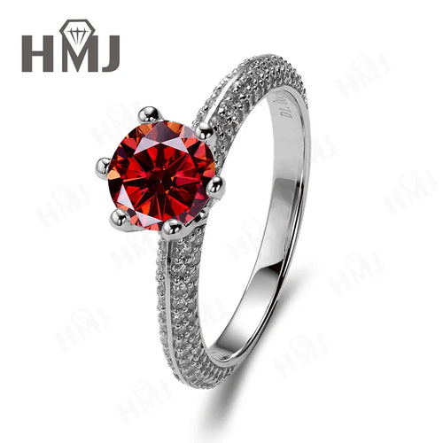Moissanite Wedding Ring Round Brilliant Cut 925 Silver Engagement Ring Sparkling Bridal Jewelry for Women Christmas and Easter
