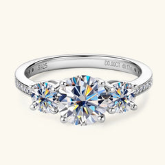 3.0CT D Color Moissanite Rings Women Jewelry Certified Round cut