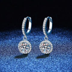 925 Sterling Silver 1 Carat Moissanite Round Earrings Daily