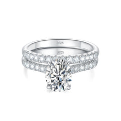Newshe Moissanite Bridal Rings Set for Women Radiant cut