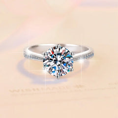 2CT Moissanite 925 Sterling Silver Ring Luxury for Women Engagement