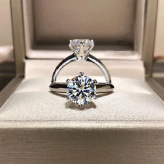 1 Carat Ring 925 Sterling Silver Wedding Rings For Women