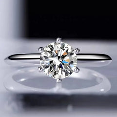 1 Carat Ring 925 Sterling Silver Wedding Rings For Women