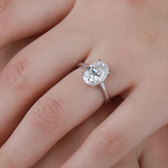 1-4CT Oval Cut Moissanite Rings for Women Sparkling Diamond