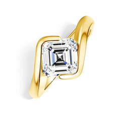 2ct Asscher Cut Moissanite ring 18k Gold plated for Women Asscher Cut