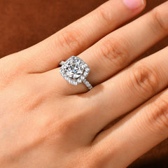 8MM Brilliant Diamond Wedding Finger Rings Silver Band Plated 18K Gold