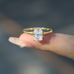 Natural Radiant Cut 1-3ct Moissanite Engagement Solitaire Ring 925 Sterling Silver for Woman Gold Plated Anniversary Gifts