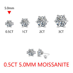 2.0 Carat Moissanite Gemstone Stud Earrings for Women