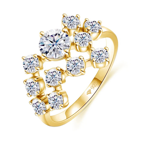1.5ct Excellent Round Shape 5mm 925 18K Real Engagement Wedding Rings