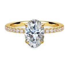 18K Gold Plated S925 Silver Women oval  Wedding Engagement Jewelry