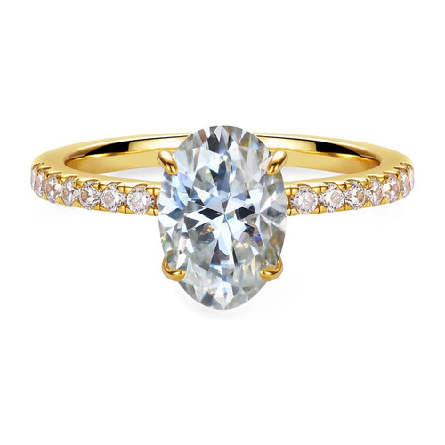 18K Gold Plated S925 Silver Women oval  Wedding Engagement Jewelry