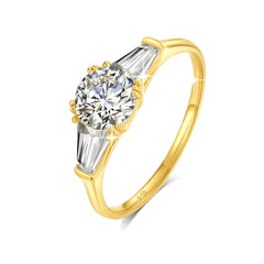 14k Gold AU585 Ring Engagement Moissanite Diamond 1ct 2ct 3ct Round cut