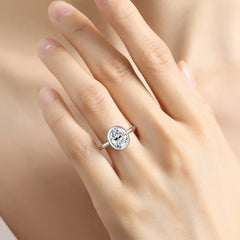 2CT Oval Moissanite Rings for Women Solid