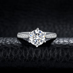 0.5ct 1ct 1.5ct 2ct 3ct Round S925 Sterling Silver Wedding Engagement Ring