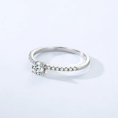 925 Sterling Silver Lab Diamond Engagement Wedding Band Fine Jewelry