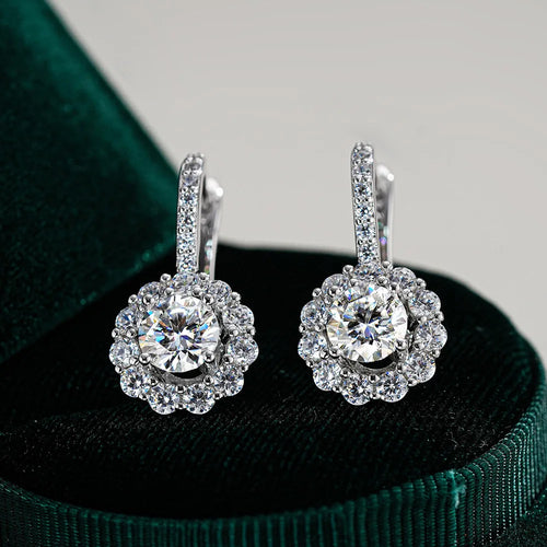 1 Carat D Color Moissanite Earrings for Women