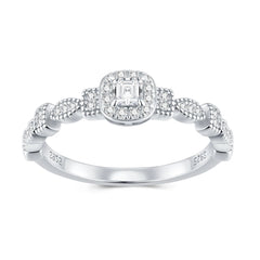 S925 Sterling Silver Cushion Cut Moissanite Ring for Women