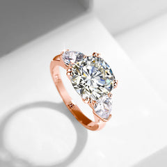 5ct Cushion Cut 3 Stone Moissanite Ring