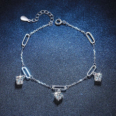 925 Sterling Silver with Gold Plated Lab Diamond Women