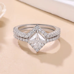 1CT Princess Cut Moissanite Engagement Ring