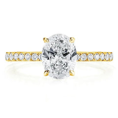 1ct Real Oval Moissanite Diamond Ring for Women