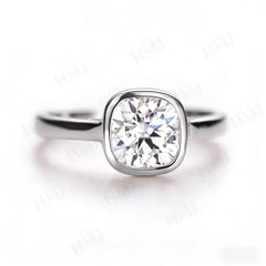 Cushion Cut Moissanite Ring 2CT D Color 925 Silver Engagement Ring