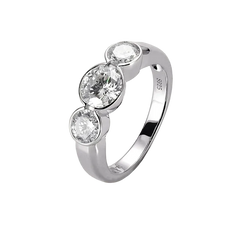 5MM for Women 3 Stones Wedding Band Rings Engagement Ring Round cut