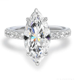 Marquise Cut Moissanite Ring Pave 1ct-6ct D VVS1 Moissanite Diamond